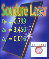 Panneau solaire à soudure laser Haut Rendement Bluestar S Al (1,81 m²), avec absorbeur aluminium eta plus_al, et tubes cuivre, Solar Keymark