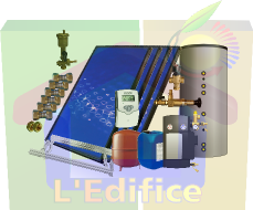 Ensemble chauffe eau solaire (CESI) 500 litres double registre, avec  4 panneaux solaires Bluestar L Al